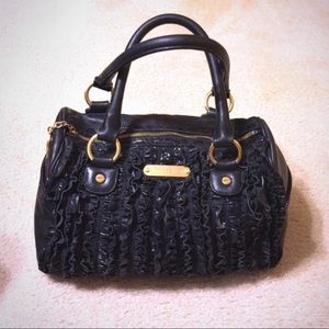 Betsey Johnson Black Ruffle Purse